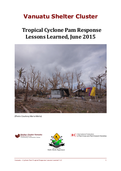 Vanuatu Shelter Cluster Tropical Cyclone Pam Response Lessons