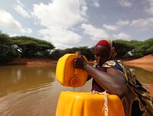 Ponds dug through a UNDP-supported initiative brings water to drought-affected communities in Somalia