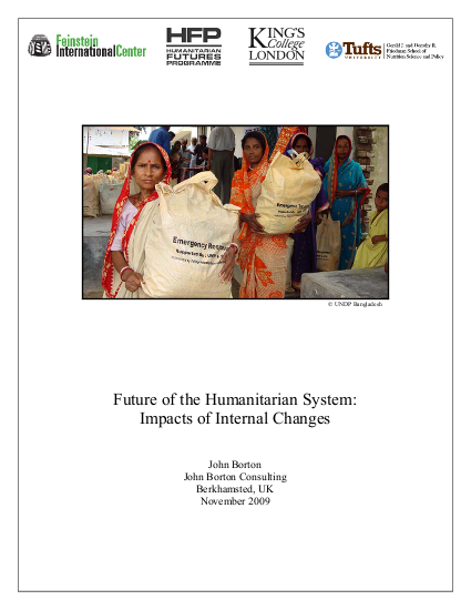 2009 future of the humanitarian system impact of internal changes png