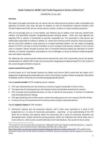 2011 07 27 gender tip sheet for cash transfers application in the horn of africa crisis png