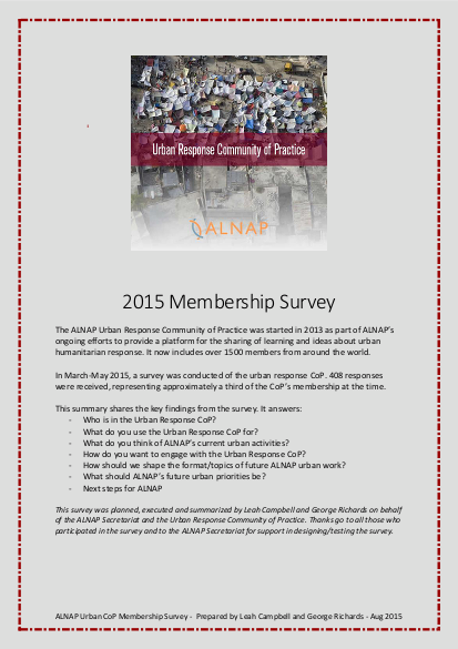 2015 urban response cop membership survey results png