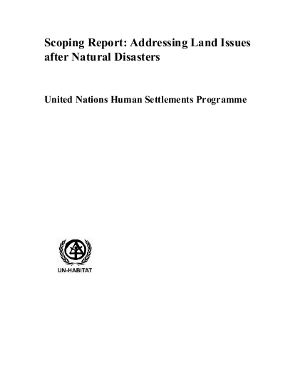 29 scoping report addressing land issues after natural disasters png