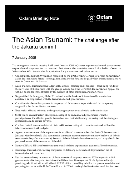 Tsunami governance challenges