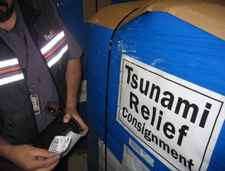 Tsunami relief consignment