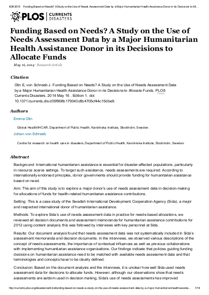 %5Bolin and schreeb 2014%5D funding based on needs a study on the use of needs assessment data by sida in its decisions to allocate funds png