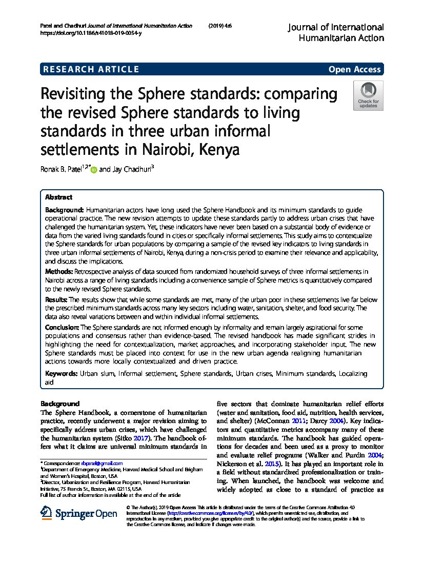 Revisiting the Sphere standards: comparing the revised Sphere standards ...
