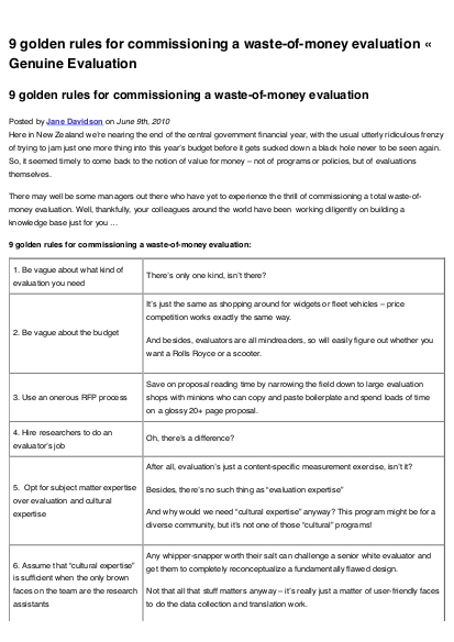 9 golden rules for commissioning a waste of money evaluation %C2%AB genuine evaluation png