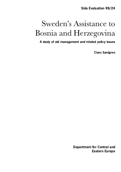 99 24 sweden%27s assistance to bosnia herzegovina a study of aid management and related policy issues png