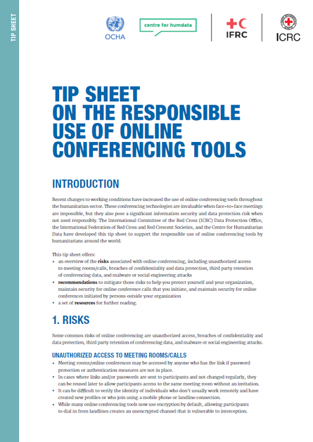 Tip Sheet on the Responsible Use of Online Conferencing Tools PNG