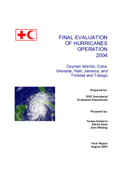 A final evaluation of ifrc hurricanes evaluation 2004 png