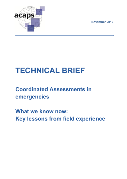 Acaps coordinated assessments in emergencies what we know now key lessons from field experience png