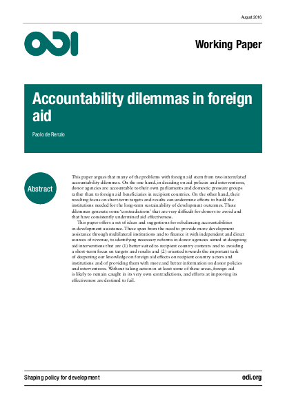 Accountability dilemmas in foreign aid png