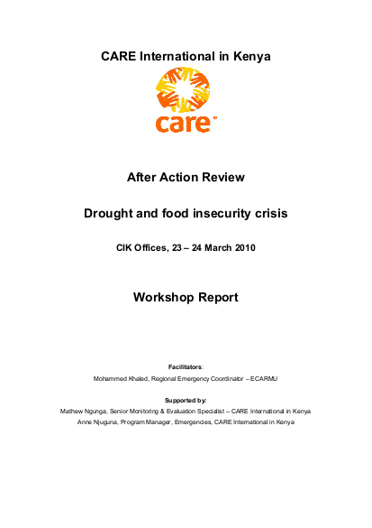 After action review drought and food insecurity crisis png