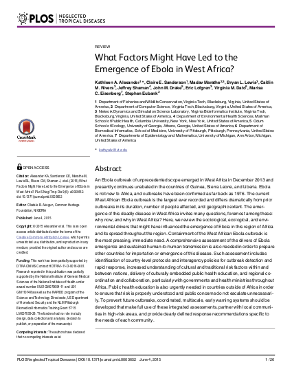 Alexander k%2C et al what factors might have led to ebola png