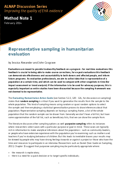 Alnap eha method note1 representativeness png