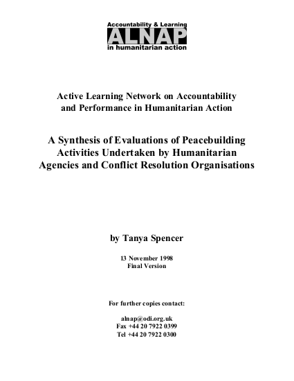 Alnap synthesis of peacebuilding activities 1998 png