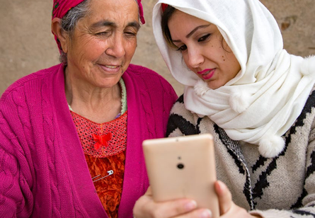 Arab women mobile phone png