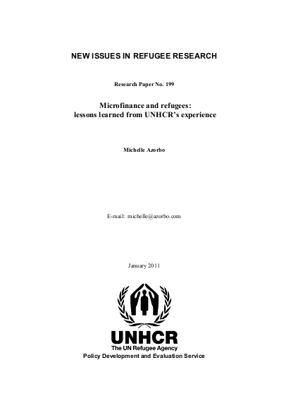 Azorbo microfinance and refugees lessons learned from unhcr%27s experiences png