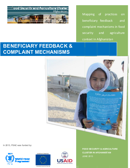 Beneficiary feedback   complaint mechanisms report july 29 2013 hamza png