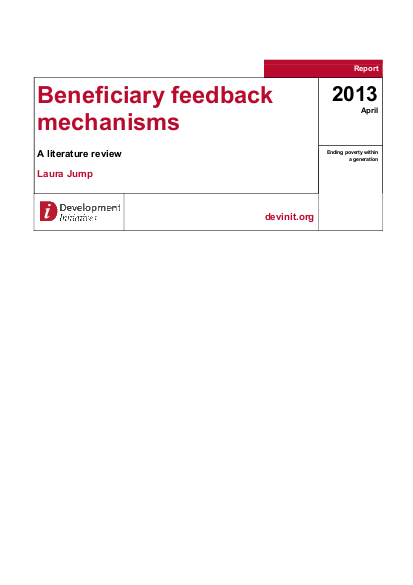 Beneficiary feedback mechanisms png