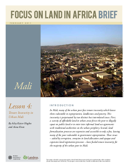 Brief tenure insecurity in urban mali 2011 en png