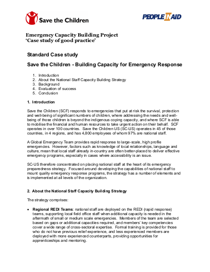 Building capacity for emergency response png