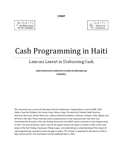 Cash programming in haiti lessons learned in disbursing cash png