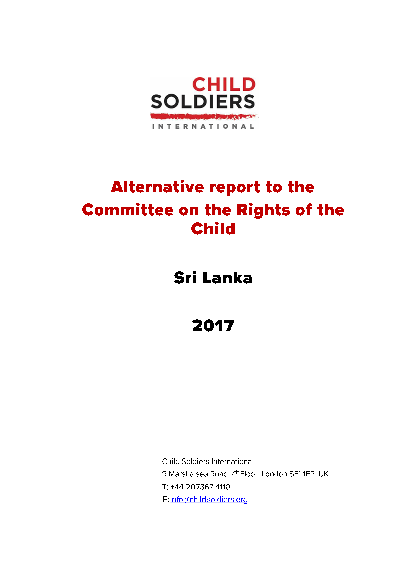 Child soldiers international alternative report to the committee on the rights of the child sri lanka may 2017 png