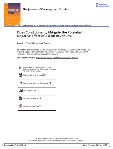 Conditionality negative effect aid png