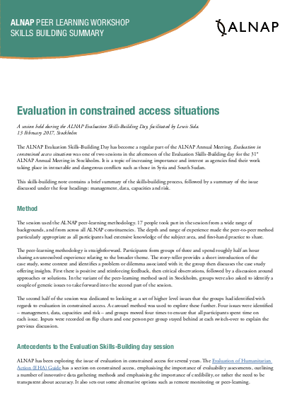 Constrained access skills building workshop note png