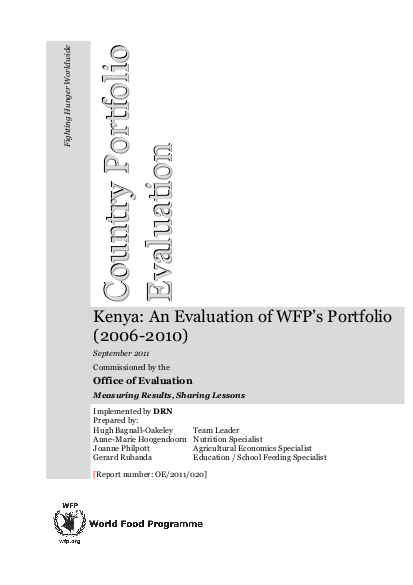 Country portfolio evaluation wfp kenya 2006 2010 png