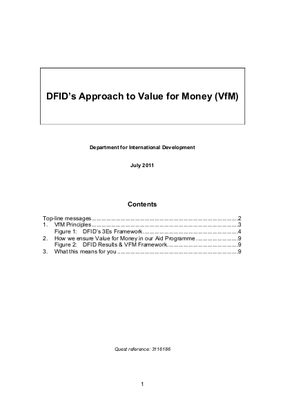 Dfid approach value money png