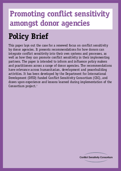 Donor conflict sensitivity policy brief png