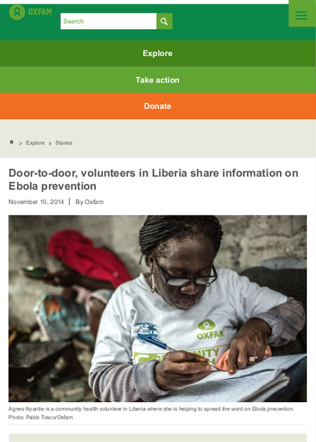 Door to door%2C volunteers in liberia share information on ebola prevention oxfam america png