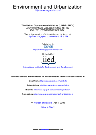 Environment and urbanization 2003 articles 159 70 png