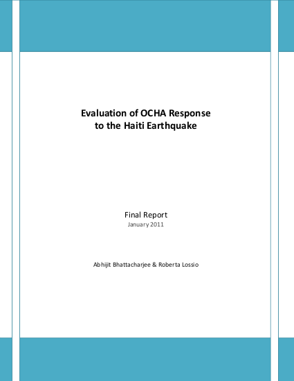 Evaluation of ocha response to the haiti earthquake png