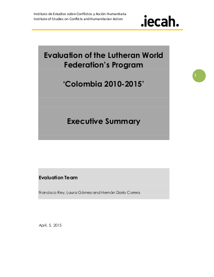 Executive summary evaluation of the lutheran world federation png