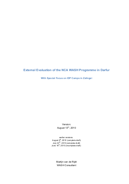 External evaluation of the nca wash programme in darfur final report png