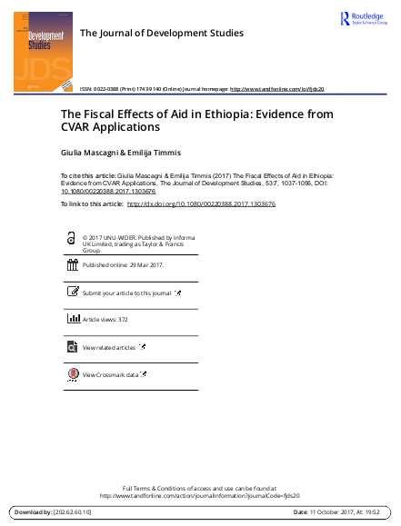 Fiscal effects of aid ethiopia png