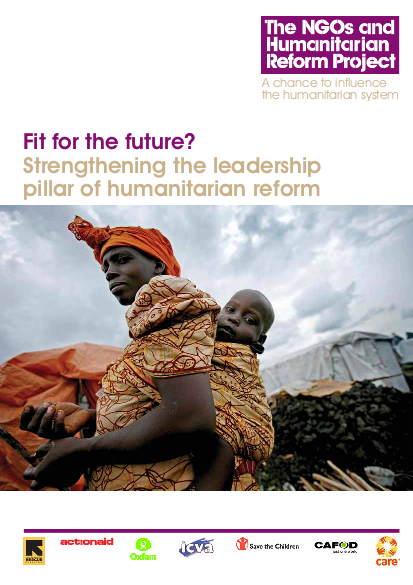 Fit for the future strengthening the leadership pillar of humanitarian reform png