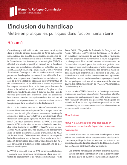 French disability inclusion translating policy into practice in humanitarian action ex summary png