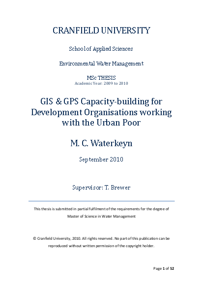 Gisandgpscapacity buildingfordevelopmentorganisationsworkingwiththeurbanpoor2010 png