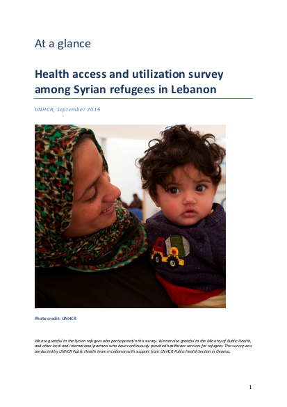 Healthaccessandutilizationsurveyamongsyrianrefugeesinlebanon unhcr september2016 png