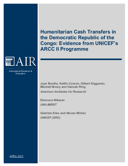 Humanitarian cash transfer drc learning paper english png