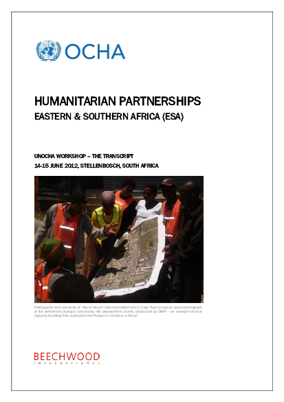 Humanitarian partnerships workshop esa %28stellenbosch%29 transcript 15 06 12 png