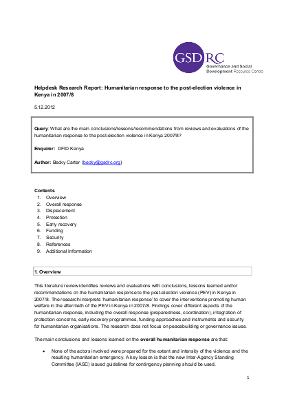 Humanitarian response to the postelection violence in 2007 8 png