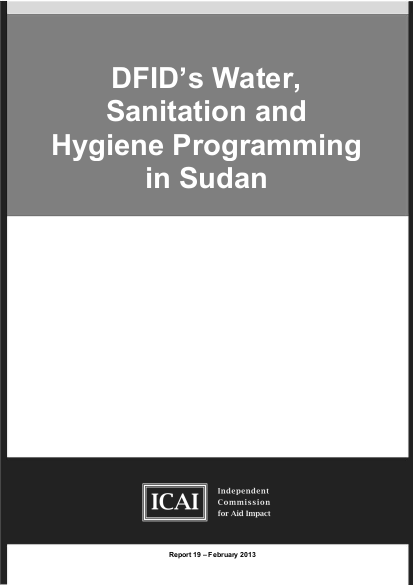 Icai report dfids water sanitation and hygiene programming in sudan2 png