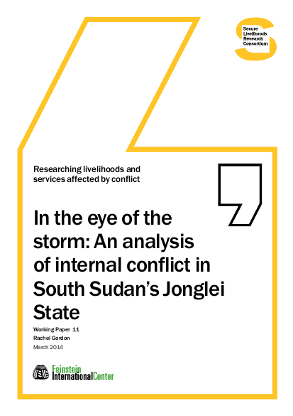 In the eye of the storm an analysis of internal conflict in south sudan s jonglei state png