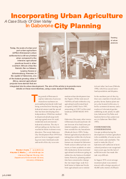 Incorporating urban agriculture in gaborone city planning png