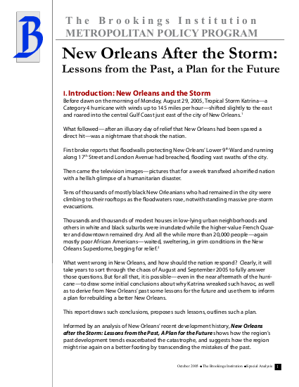 Institution b new orleans after the storm lessons from the past%2C a plan for the future  png